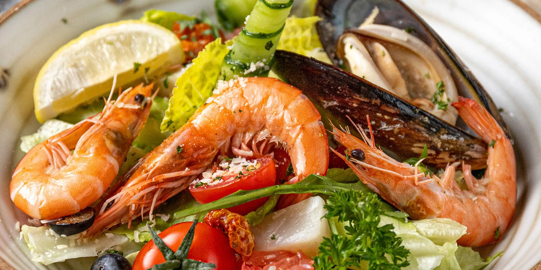 Garnelen mit koriander-limetten-dip