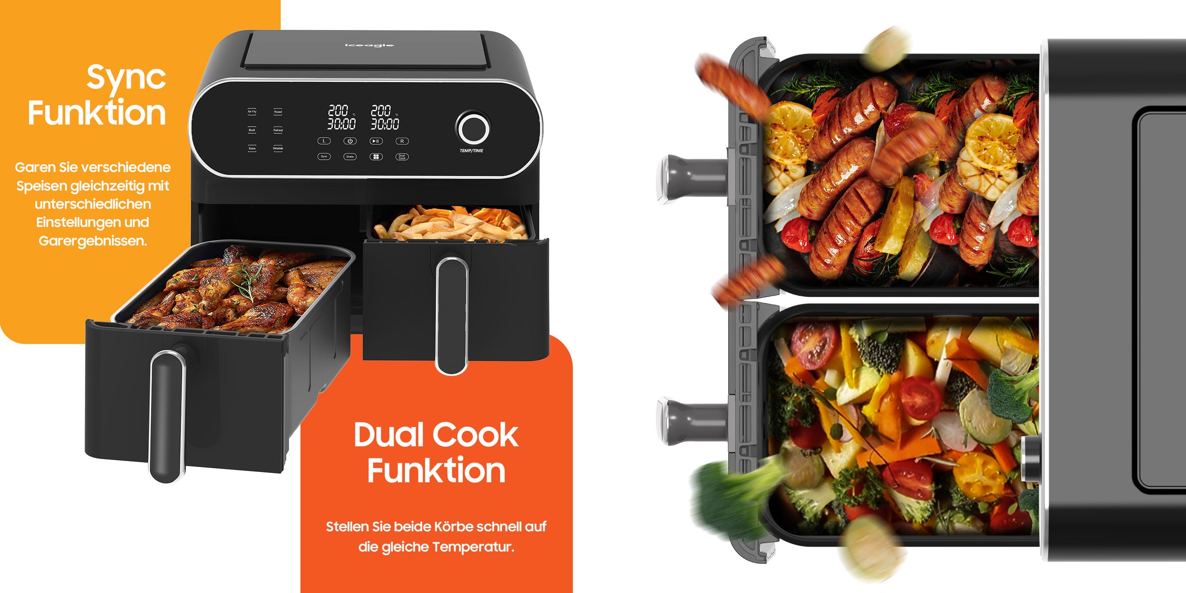 Dual Heißluftfritteuse