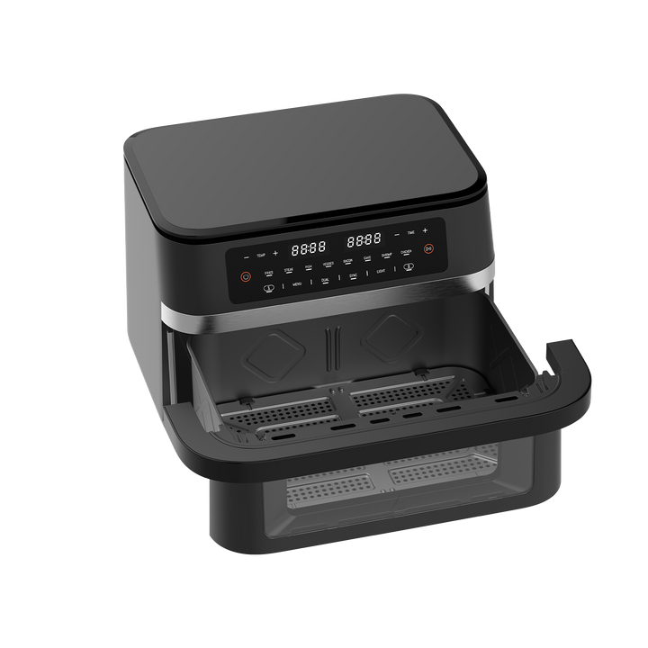 Heißluftfritteuse Dual Zone 11L XXL – 2950W Airfryer mit Doppelkammer, Sichtfenster &amp; Touchdisplay