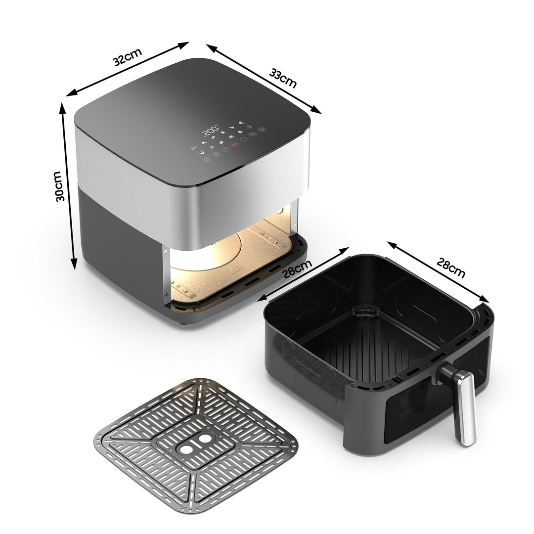 Heißluftfritteuse Air Fryer AF08010 9L mit Großes Sichtfenster