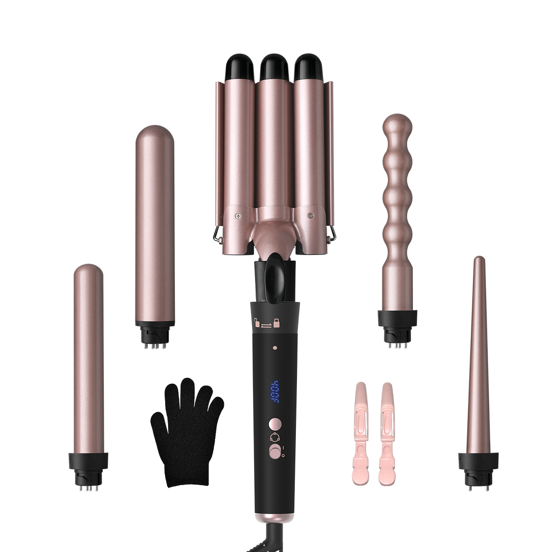 Lockenstäbe 5 in 1 Set, Rosa