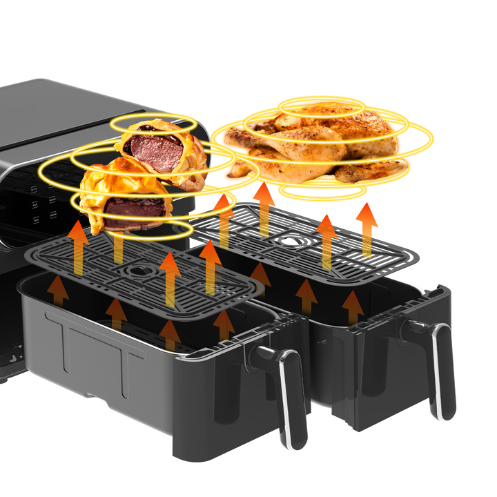 Dual Zone Heißluftfritteuse AFT11001F 11L, 2 x 5,5L