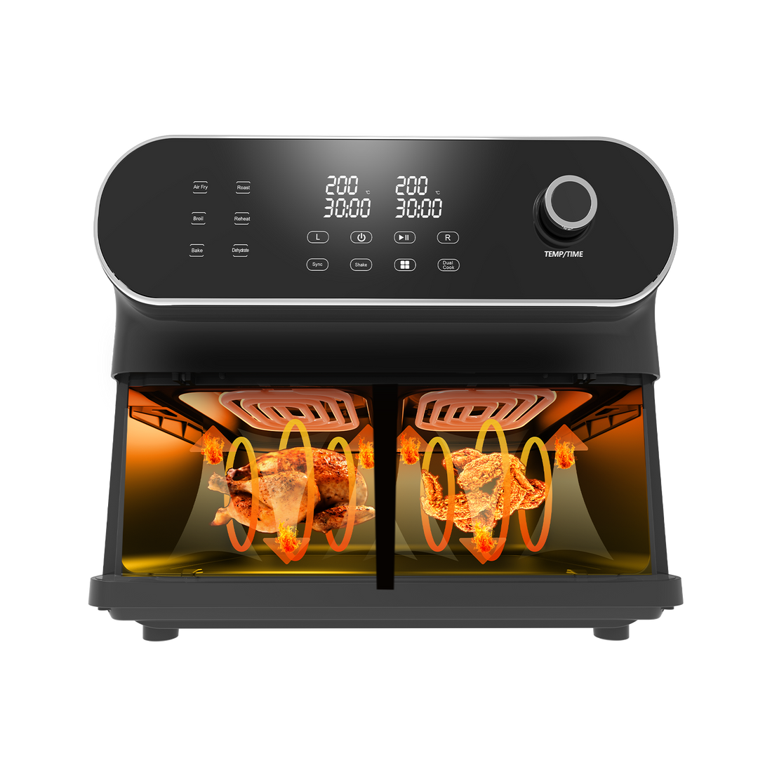 Dual Zone Heißluftfritteuse AFT11001F 11L, 2 x 5,5L