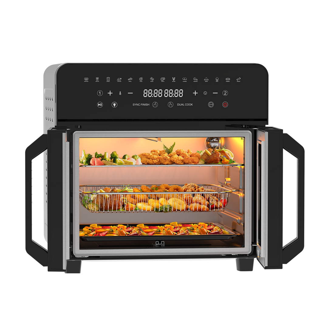 Dual Zone Heißluftfritteuse AFTO-2301DT 23L Schwarz
