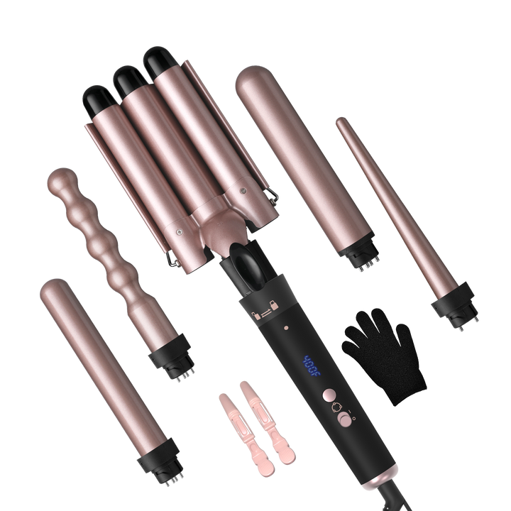 Lockenstäbe 5 in 1 Set, Rosa