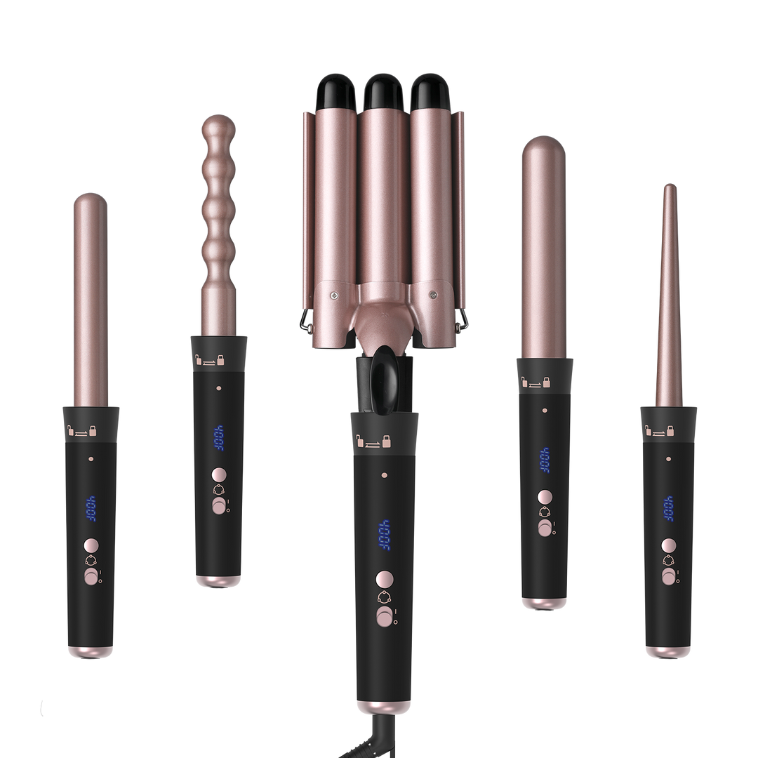 Lockenstäbe 5 in 1 Set, Rosa