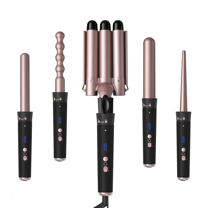 Lockenstäbe 5 in 1 Set, Rosa