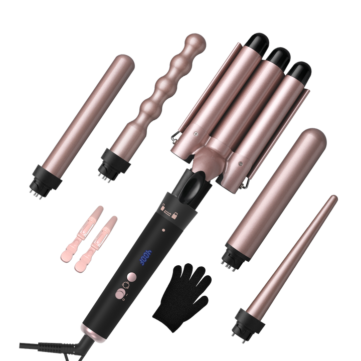 Lockenstäbe 5 in 1 Set, Rosa