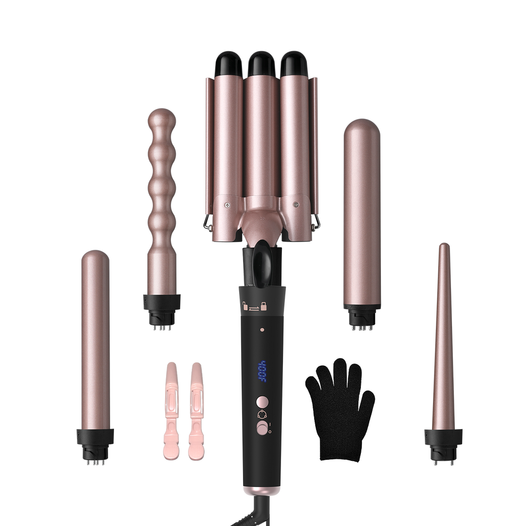 Lockenstäbe 5 in 1 Set, Rosa