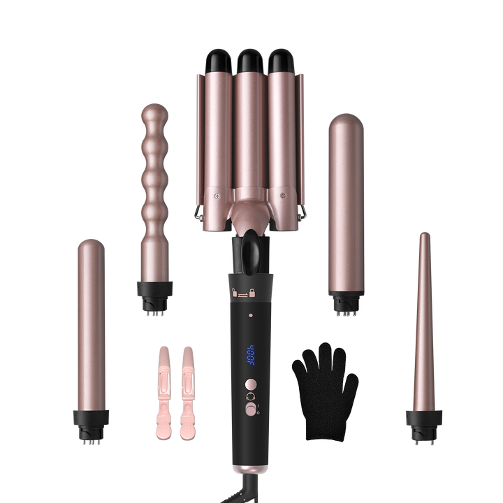 Lockenstäbe 5 in 1 Set, Rosa